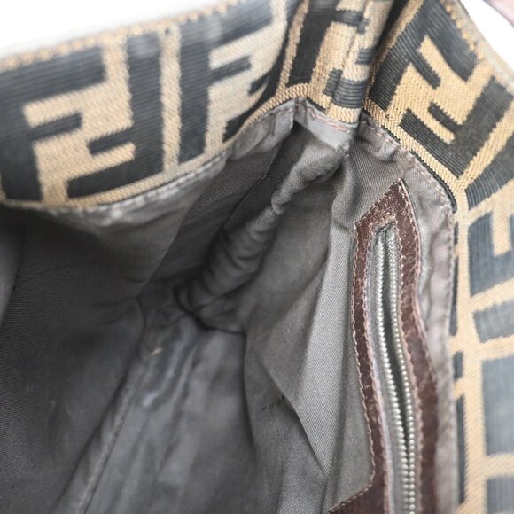 FENDI Logo Zucca Pattern Hand Bag Canvas Leather Brown SHW Italy 36KB279 - Picture 12 of 15